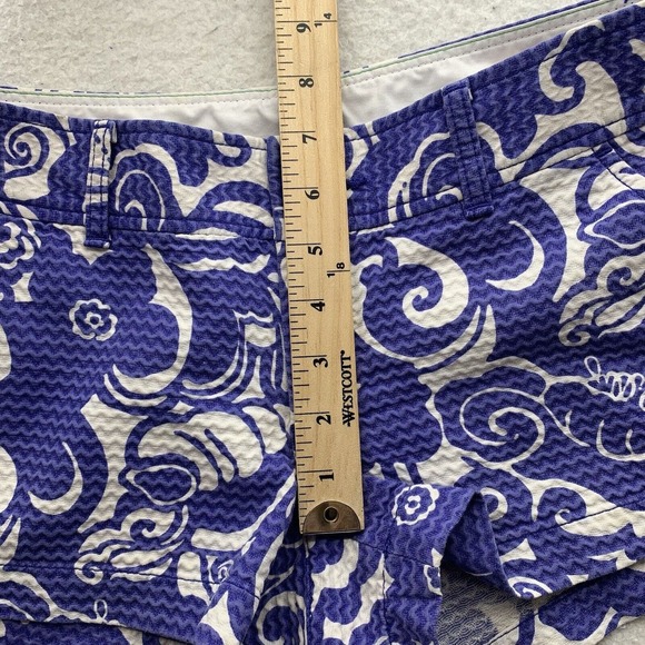 Lilly Pulitzer Walsh Shorts Womens 2 31x2.5 Low Rise Floral Purple White Preppy - Picture 7 of 13